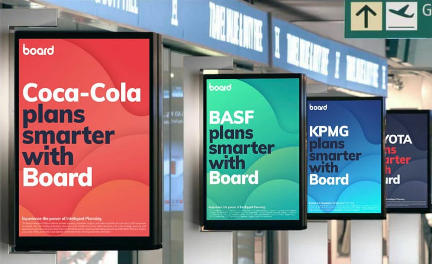 Board International brand campaign on airport advertising