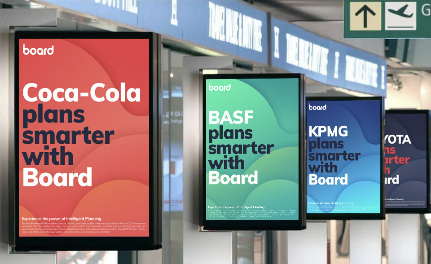 Board International brand campaign — airport advertising