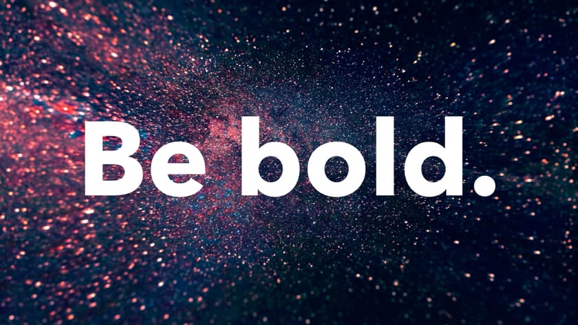 Be bold keynote presentation slide